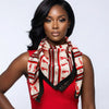 DST Red and Cream Fortitude Sorority Square Scarf