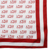 DST Red and White Greek Square Sorority Scarf