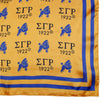 SGRHO Mustard Yellow and Blue Poodle Square Scarf