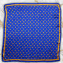 Blue and Yellow Polka Dot Silky Square Scarf SGRHO