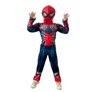Kids Spiderman Mask Muscle Costume - Padded Superhero Bodysuit for Boys & Girls