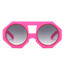Sunglasses Pink Geometric Chunky Round for Women
