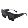 Sunglasses Black Flat Top Irregular Square Women