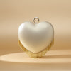 Clutch Gold Rhinestone Fringe Heart Hardcase Bag