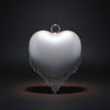 Clutch Silver Rhinestone Fringe Heart Hardcase Bag