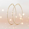 Hoop 18K Gold Steel Inside Out Rhinestone Earrings