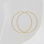 Hoop 18k Gold Steel Classic 90mm Thin Earrings