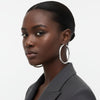 Stainless Steel Hollow 2.75in Thick Earrings
