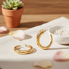 Hoop 18K Gold Steel Graduated Open C Earrings