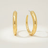 Hoop 18K Gold Steel Graduated Open C Earrings