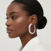 Stainless Steel Graduated Open C Hoop Earrings
