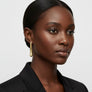 Stud 18K Gold Steel Curved Long Teardrop Earrings