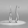 Stainless Steel Curved Long Teardrop Earrings