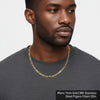 Mens 20in 7mm Gold 18K Stainless Steel Figaro Chain