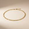 Mens 20in 7mm Gold 18K Stainless Steel Figaro Chain