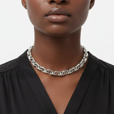 8mm Silver Stainless Steel Handmade Chain Necklace