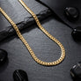 Mens 24in 8mm Gold 18K Stainless Steel Miami Chain