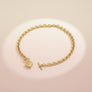 Gold 18K Steel Toggle Heart Rolo Chain Necklace