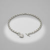 Stainless Steel Toggle Heart Rolo Chain Necklace
