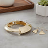 Bangle Hammered Gold Angular Futuristic Bracelet