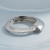 Bangle Hammered Silver Angular Futuristic Bracelet