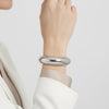 Bangle Smooth Silver Sculpted Shine Sleek Bracelet
