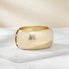 Bangle Polished Gold Oval Wide Sleek Bracelet