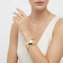 Bangle Polished Gold Oval Wide Sleek Bracelet