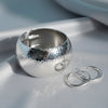 Bangle Hammered Silver Wide High Fashion Bracelet