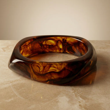 Bangle Vintage Tortoiseshell Resin Square Bracelet