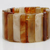 Stretch Marbled Brown Resin Rectangle Bracelet