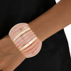 Bangle Marbled Light Pink Stretch Wide Bracelet