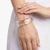 Bangle Transparent Clear Prism Wave Facet Bracelet