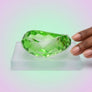 Bangle Transparent Green Prism Wave Facet Bracelet