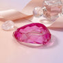Bangle Transparent Pink Prism Wave Facet Bracelet