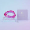 Bangle Transparent Pink Prism Wave Facet Bracelet