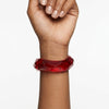 Bangle Transparent Red Prism Wave Facet Bracelet
