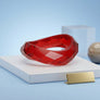 Bangle Transparent Red Prism Wave Facet Bracelet