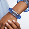 Bangle Transparent Blue Octagon Facet Bracelet