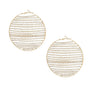 Hoop Linear Rhinestone Sparkle Gold Earrings