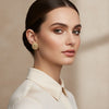 Stud Square Dome Gold Basket Weave Earrings