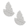 Stud 1920s Silver Ruffle Fan Rhinestone Earrings