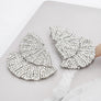 Stud 1920s Silver Ruffle Fan Rhinestone Earrings