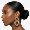 Dangle Wild Child Leopard Encrusted Chain Earrings