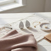 Stud Oversized Domed Teardrop Silver Stone Earrings