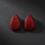 Stud Oversized Domed Teardrop Red Stone Earrings