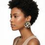 Stud Fierce Wild Leopard Encrusted Round Earrings