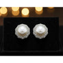 Stud Oversized Domed White Pearl Earrings