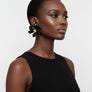 Stud Black Flower Oversized Wavy Petal Earrings