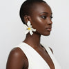 Stud Cream Flower Oversized Wavy Petal Earrings